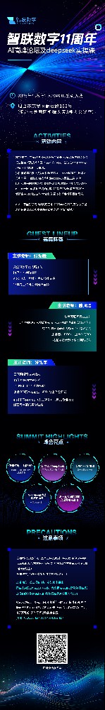 智聯(lián)數(shù)字11周年之AI高峰論壇及deepseek實(shí)操課火熱報名中~